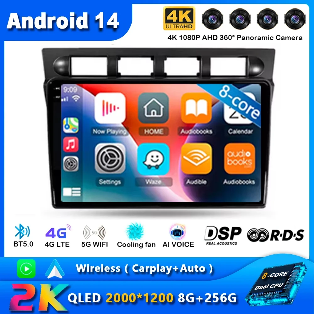 

Android 14 Car Radio Carplay For Kia Picanto SA Morning 2004 - 2007 Multimedia Player Stereo GPS WIFI+4G wireless Auto video DSP