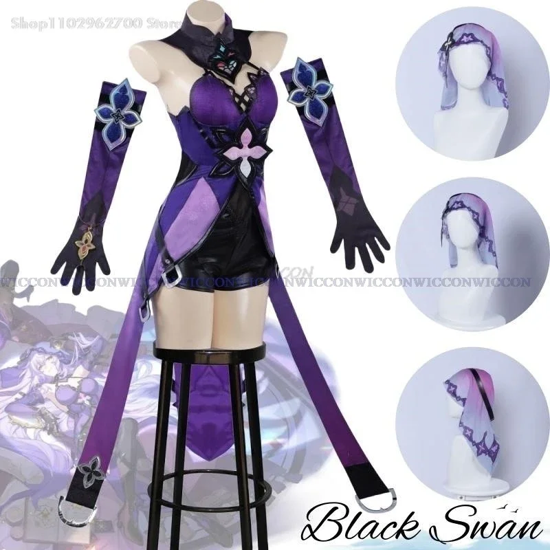 Zwarte Zwaan Anime Game Honkai Star Rail Cosplay Kostuum Uniform Kleding Cosplay Set Een Mysterieuze En Elegante Augur Cosplay Vrouw