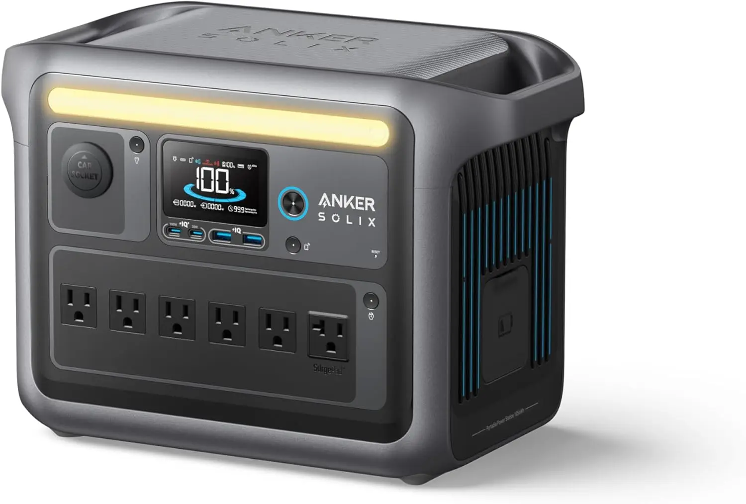 

C1000 Portable Power Station, 1800W (Peak 2400W) Solar Generator, Full Charge in 58 Min,, Power Outages