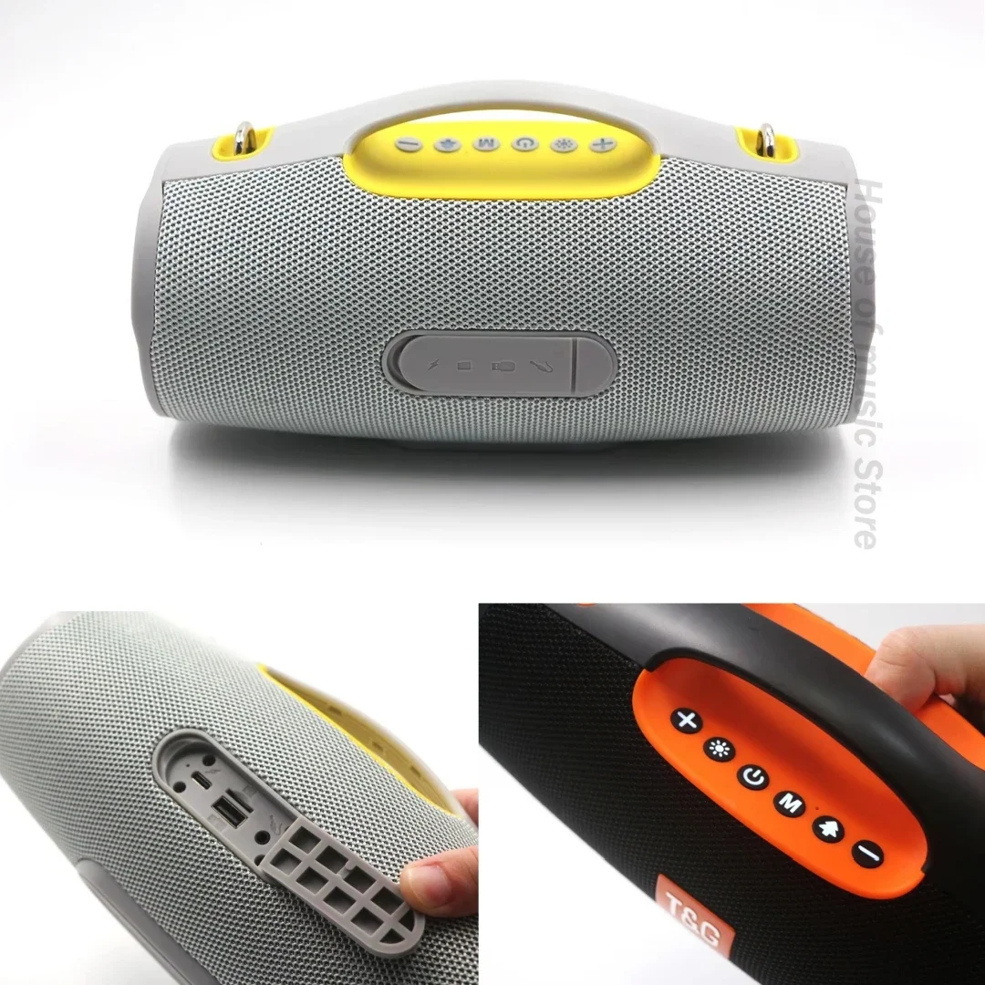 TG437 20W PORTABLE Big SPEAKER OUTDOOR Shoulder Strap High Bass Wireless Subwoofer SPEAKER Bluetooth Colorful Light Sound Box