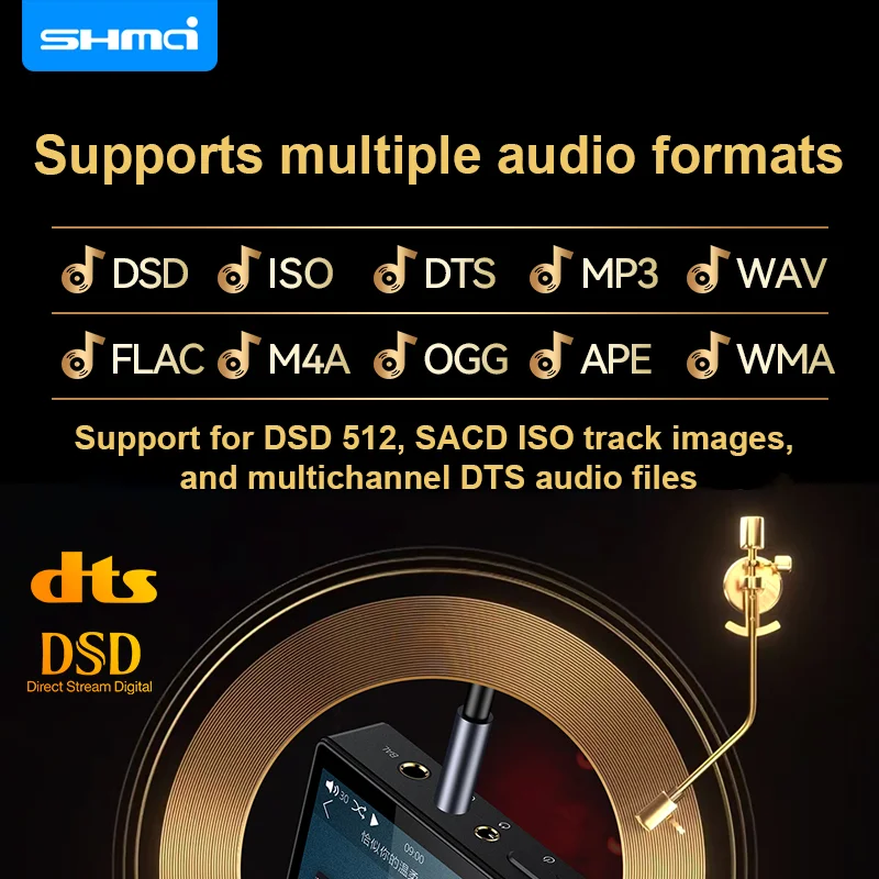 مشغل موسيقى SHMCI C8 DSD HiFi مع بلوتوث ثنائي الاتجاه، شاشة تعمل باللمس، مشغل MP3 محمول #2