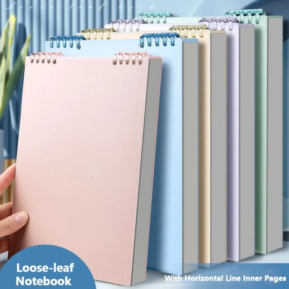 60Sheets/Book A5 Loose-leaf Notebook Flip Up Color Diary Book Horizontal Line Inner Pages Detachable Notepad School Office