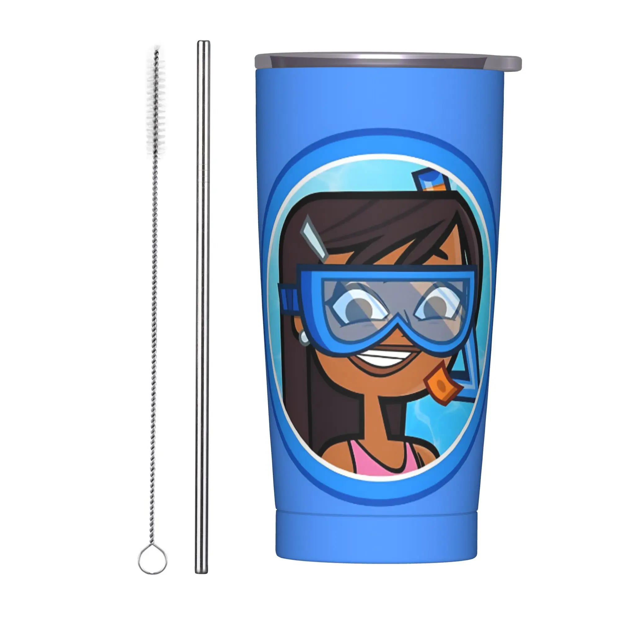 Totals Dramas Reboot Snorkeling Priya Tumbler Vacuum Insulated Thermal Cup with Lid Straw Office Home Mugs Hot Cold Drink, 20oz