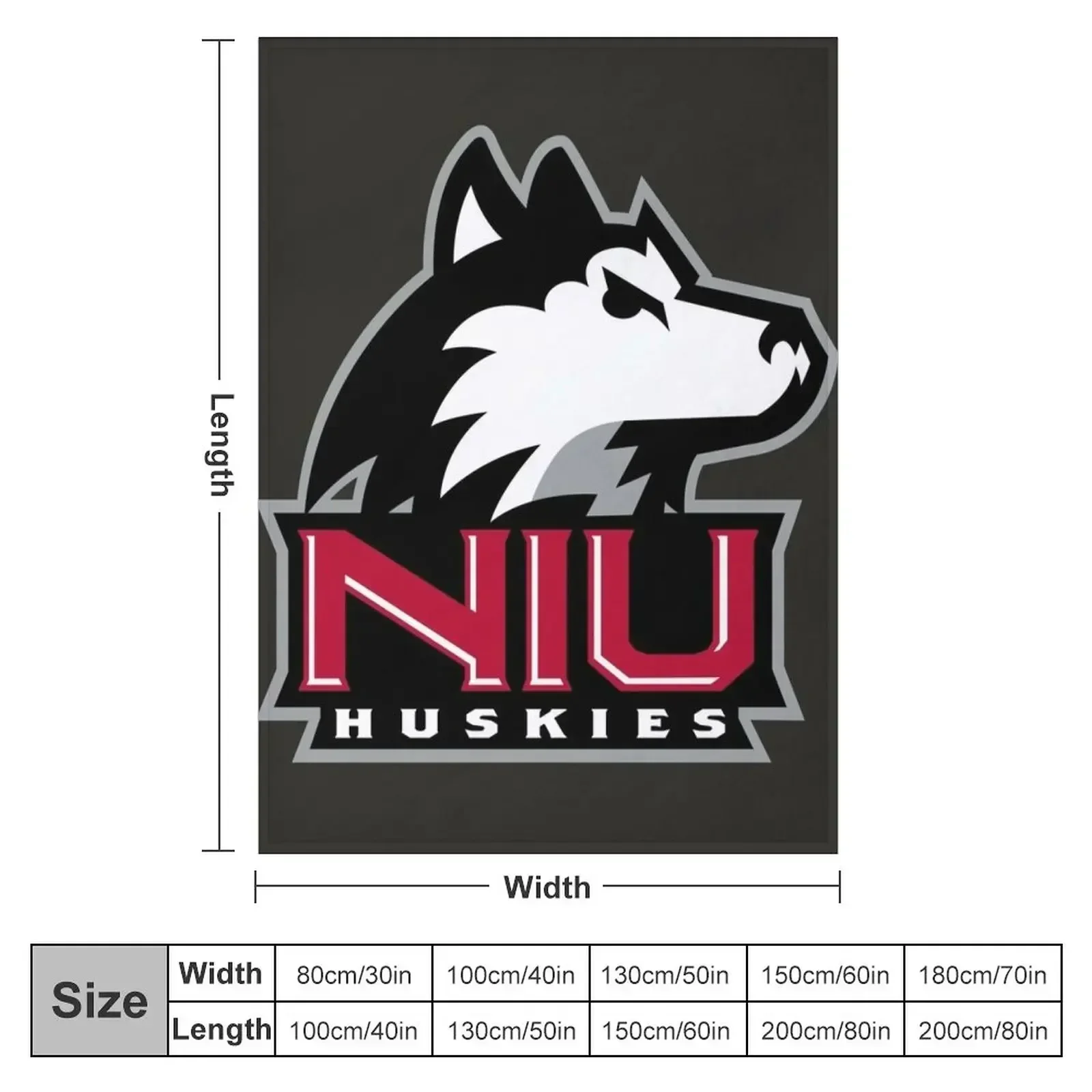 Northern Illinois Huskies Throw Blanket couch cozy soft plush fuzzy picnic outdoor blanket