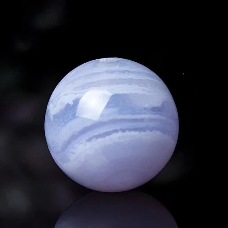 

5A Natural Blue Chalcedony Quartz Crystal Single Bead DIY Jewelry