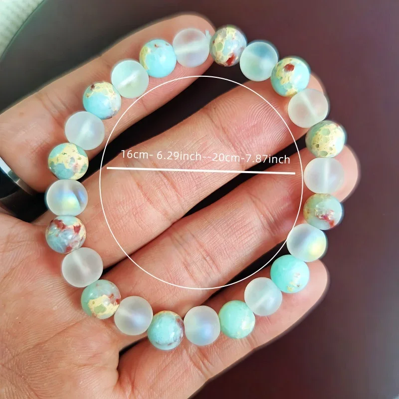 1 قطعة دي نبضية دي cuentas de cuarzo aura y sedimentos oceánicos - للجنسين - Joyeria de cristal homog - Trae la abundancia