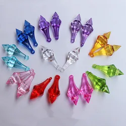 20Pcs Acrylic Beads Crystals 18*46mm Hanging Pendant Pointed Drop Chandelier Wedding Party DIY Home Decoration