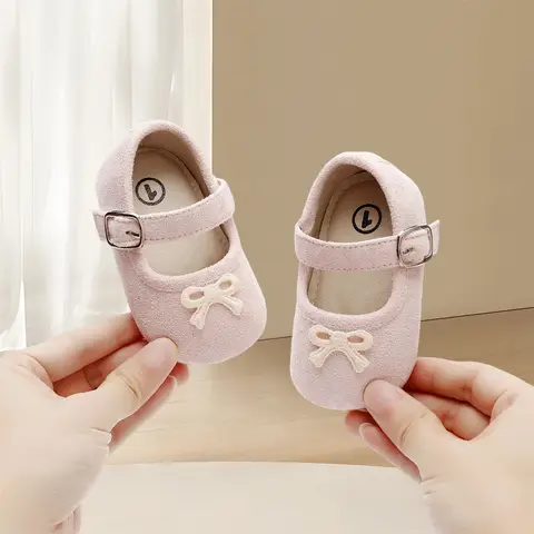 Adorable Baby Girls Bowknot Shoes Comfortable Soft Sole Crib Shoes with Non-slip Bottom for Toddlers Lightweight and Stylish