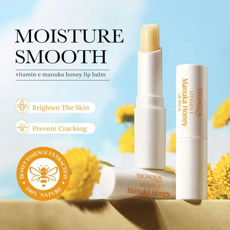 Vitamin E Honey Lip Balm Long-Lasting Moisturizing Anti-Cracking Nourishing Lipstick Smoothing Lip Lines Cosmetics Lip Care Products