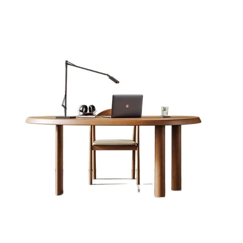 Light luxury modern log solid wood large desk computer desk home living room study workbench desk