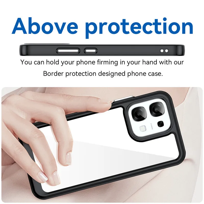 Etui na OPPO A6 5G, etui na OPPO A5 A5x A6 Pro 4G 5G, kolorowe, miękkie, silikonowe, przezroczyste etui z bumperem dla OPPO A6 Pro — zdjęcie produktu 5