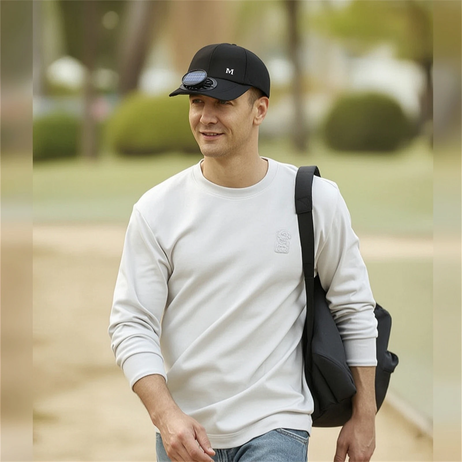 Solar Powered Fan Hat Rechargeable Solar Fan Hat Cooling Baseball Cap Hands-Unrestricted Baseball Cap with Visor Sun-Shielding