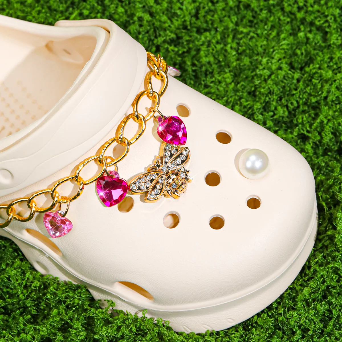 Kinder-Glitzer-Clogs, Leichte EVA-Gartenschuhe, Wasserdichte Rutschfeste Sandalen, Bequeme Slip-On Schuhe für Drinnen und Draußen 1214 – Detail 4