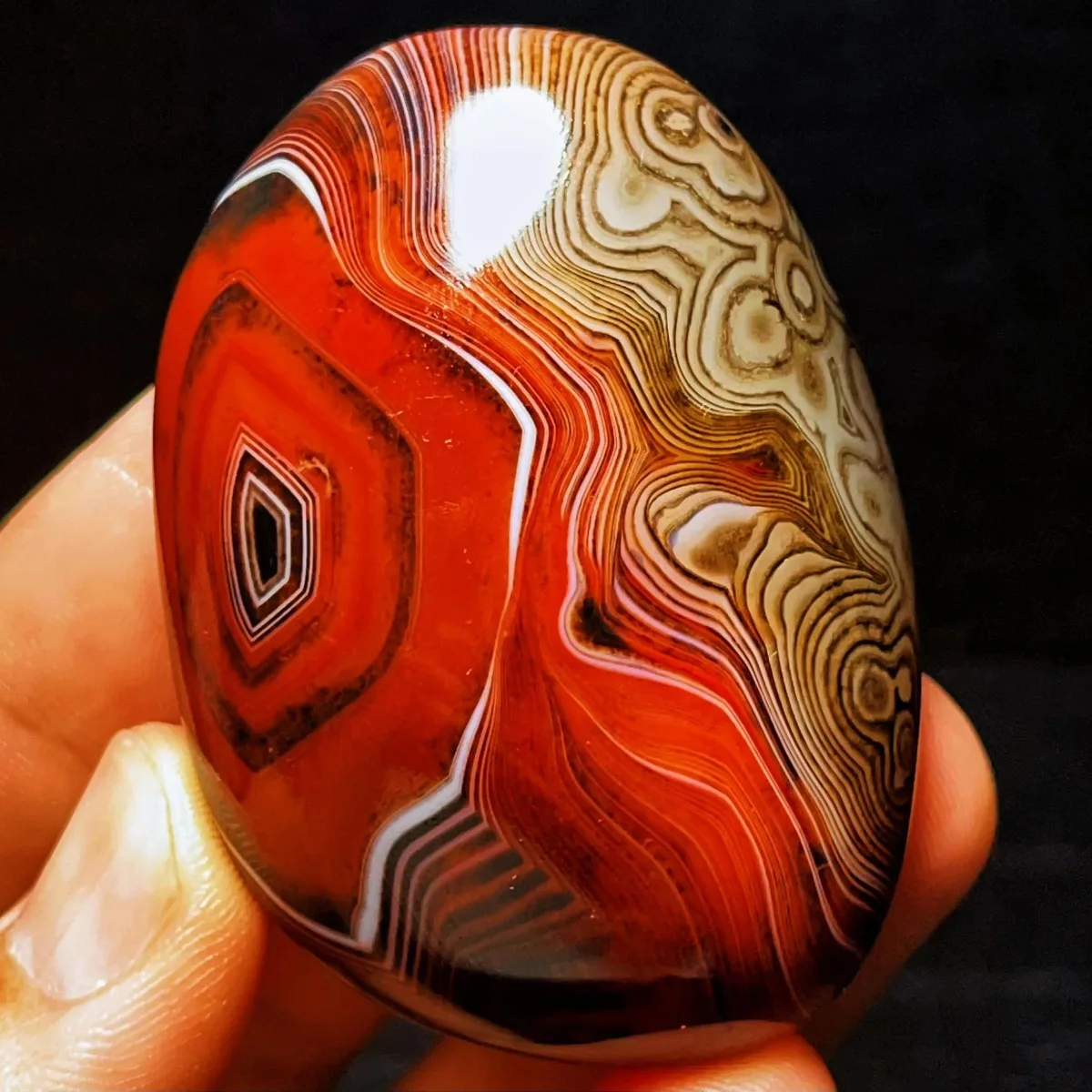 4PC Stone Art Translucent Beauty Banded Agate, Tumbled Polished Stone, Pendant Making, Natural Stone, Crystal Collection