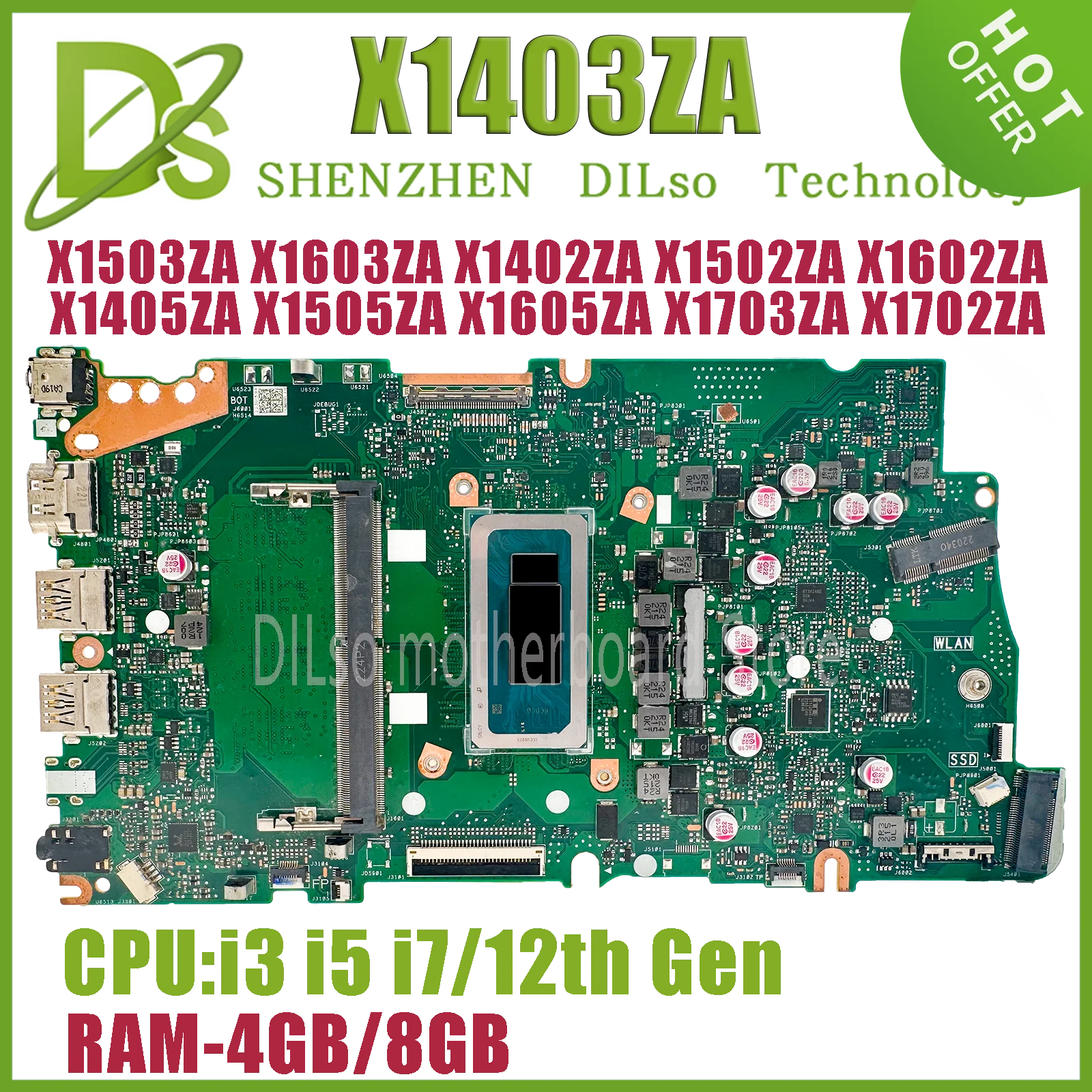 

X1403ZA Mainboard For ASUS X1503ZA X1603ZA X1402ZA X1502ZA X1602ZA X1405ZA X1505ZA X1605ZA X1703ZA X1702ZA Laptop Motherboard