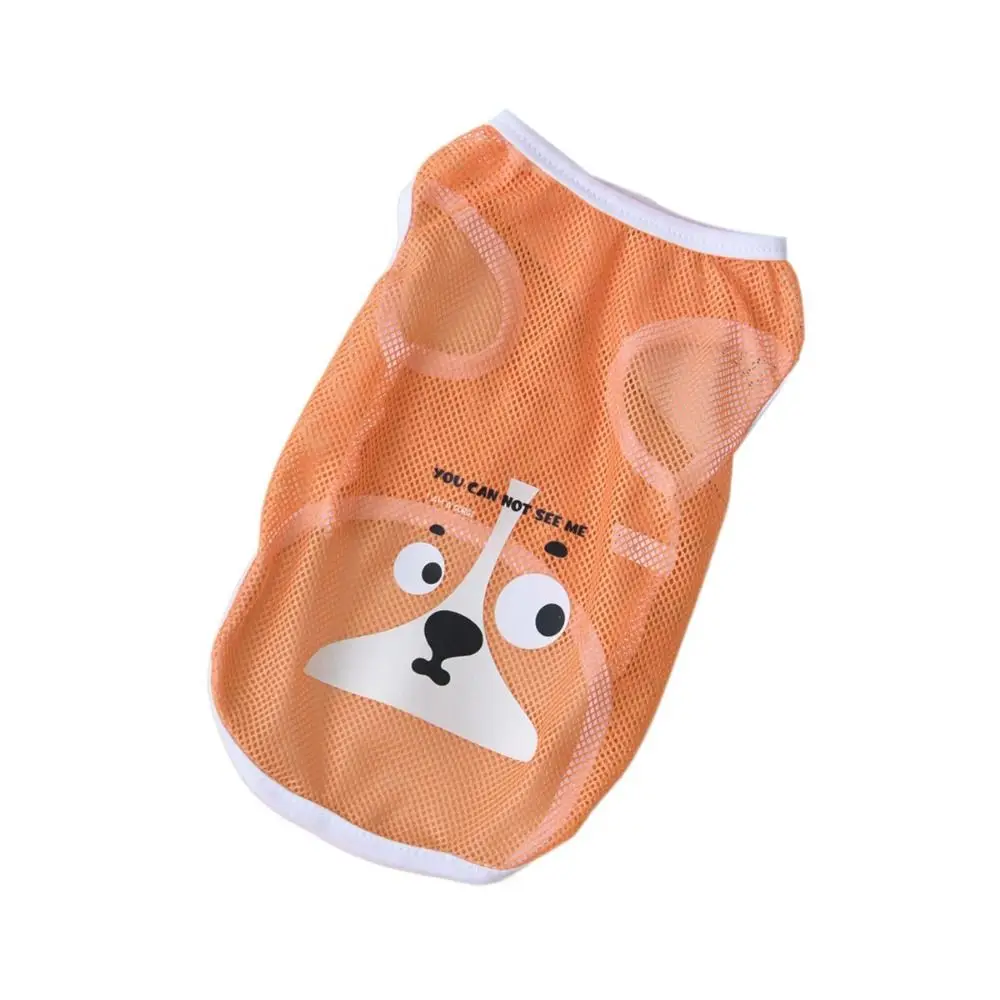 

Cartoon Print Dog Cool Mesh Tank Top Breathable Polyester Cat Thin Vest Puppy Cat T Shirt Dog Sun Protection Clothing