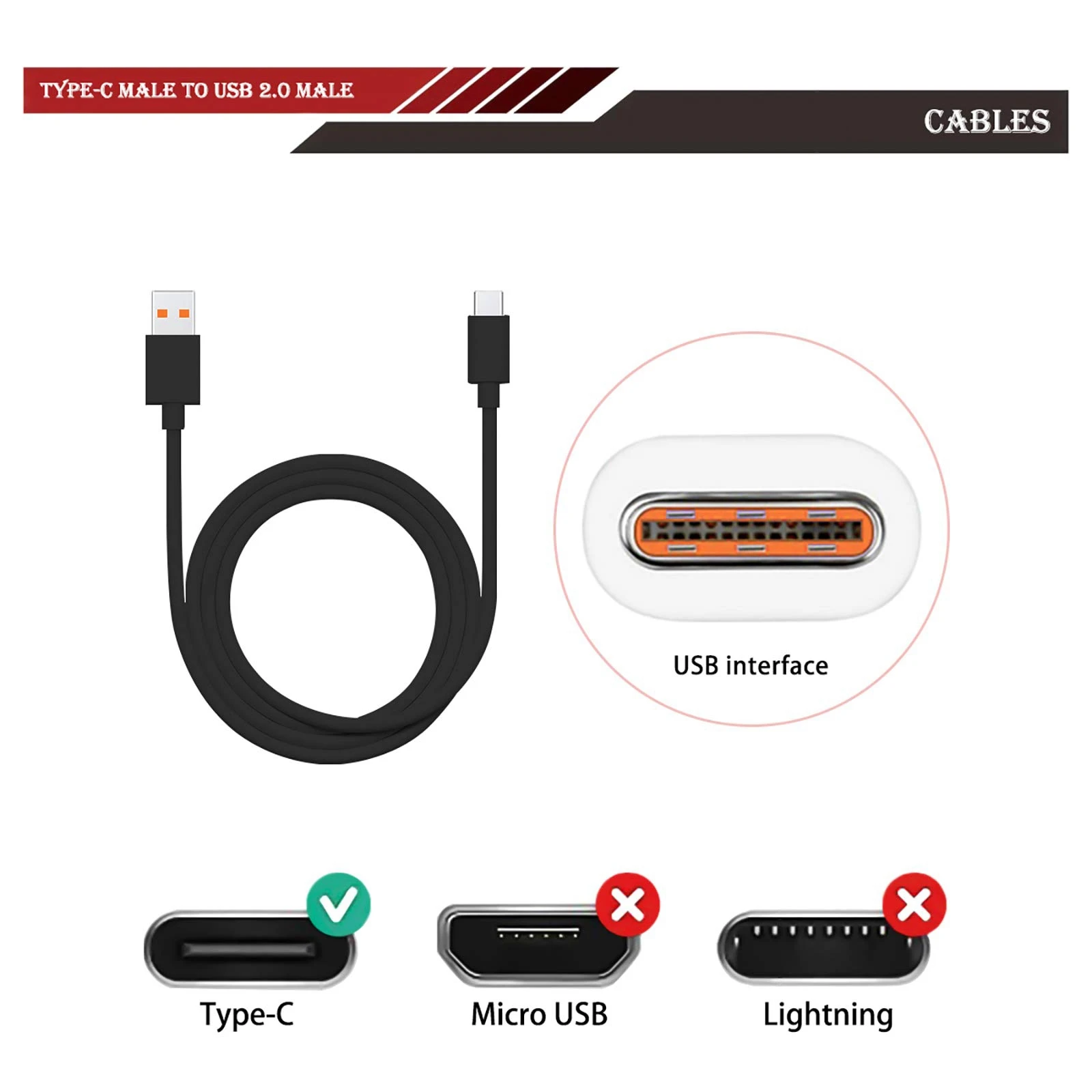 Cable de Carga Tipo C T24C, Cable de Alimentación de Carga Rápida USB C para JBL Flip 5, JBL Clip 4, JBL Pulse 4, JBL Go3