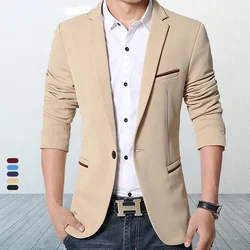 Brand Casual Blazer Men's 2024 Autumn New Fashion Slim Business Suit Coat Gentleman High-quality Men's Clothing Homme M~5XL