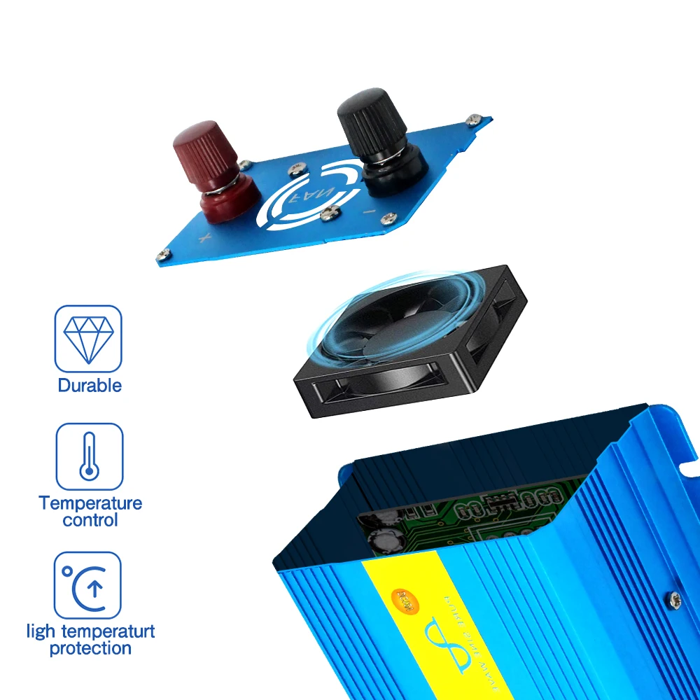 

EU Plug Pure Sine Wave Inverter Car Inverter 1000W Power Dual USB Output Camp Converter DC 12V/24V to AC 220V/230V Inverter 2kva