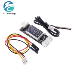 DC 12V 4 Wire PWM Fan Temperature Control Governor Temperature Speed Digital Display Support 3A Fan On/Off Control