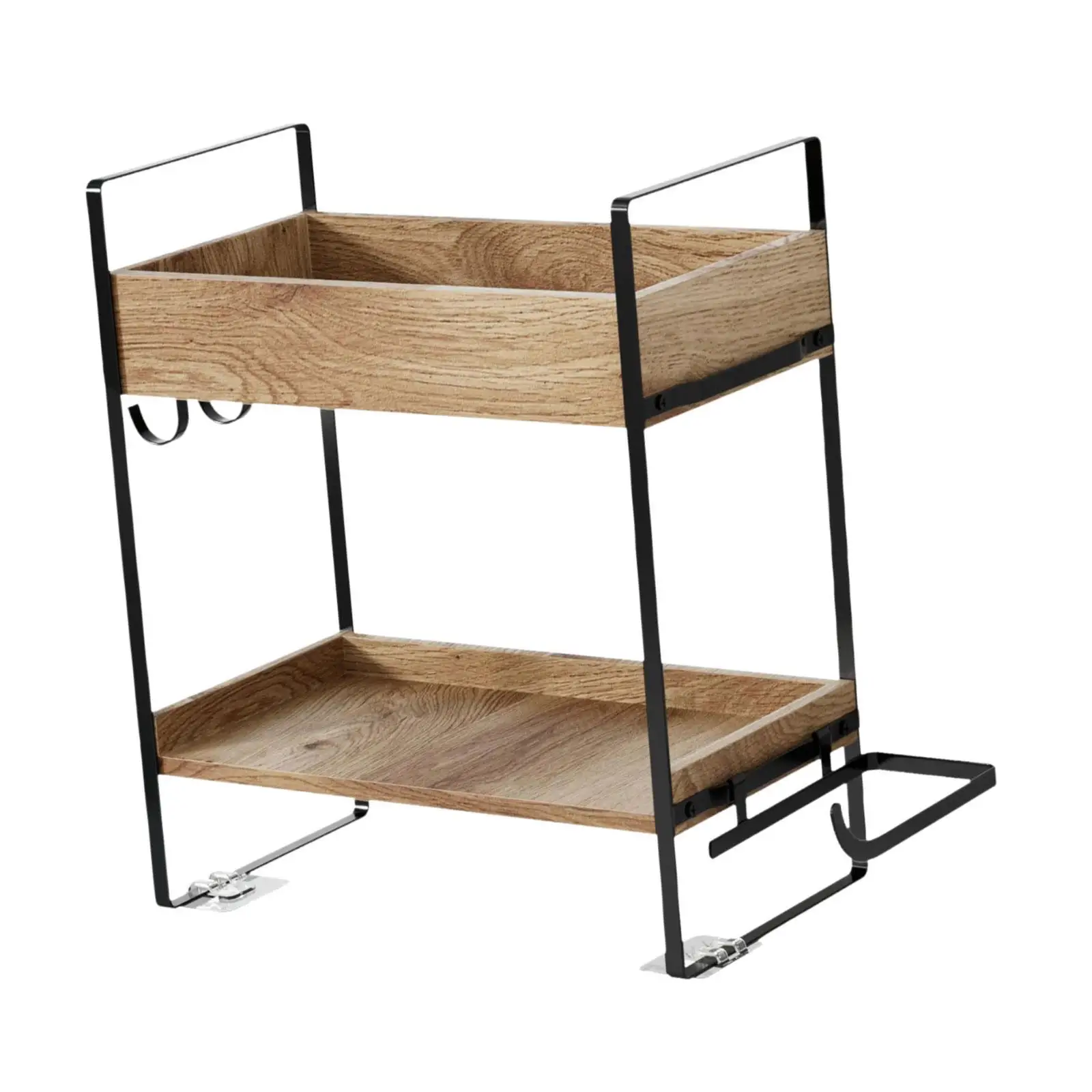 over The Toilet Storage Shelf Toilet Rack Space Saving 2 Layer with Hooks with Toilet Paper Holder for Office Hotel Kitchen
