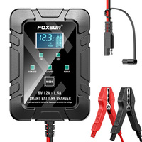 6V 12V 1.5A Fully Automatic Intelligent Car and Motorcycle Battery Charger for AGM GEL, Battery Repair Type Charger