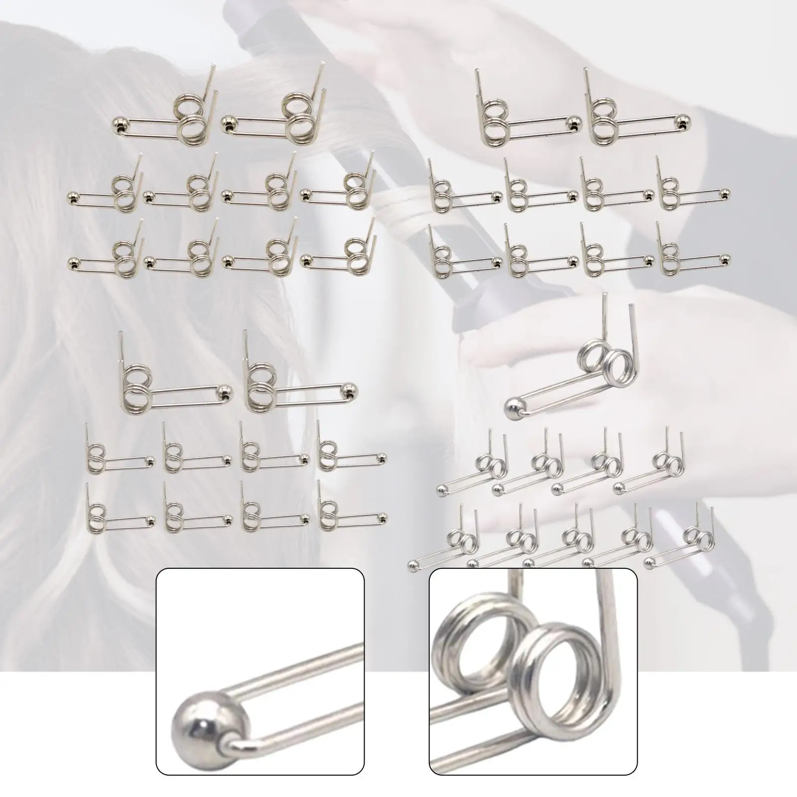10Pcs Double Return Torsion Springs Steel Wire Diameter: 1.2mm for Curling Iron Rod