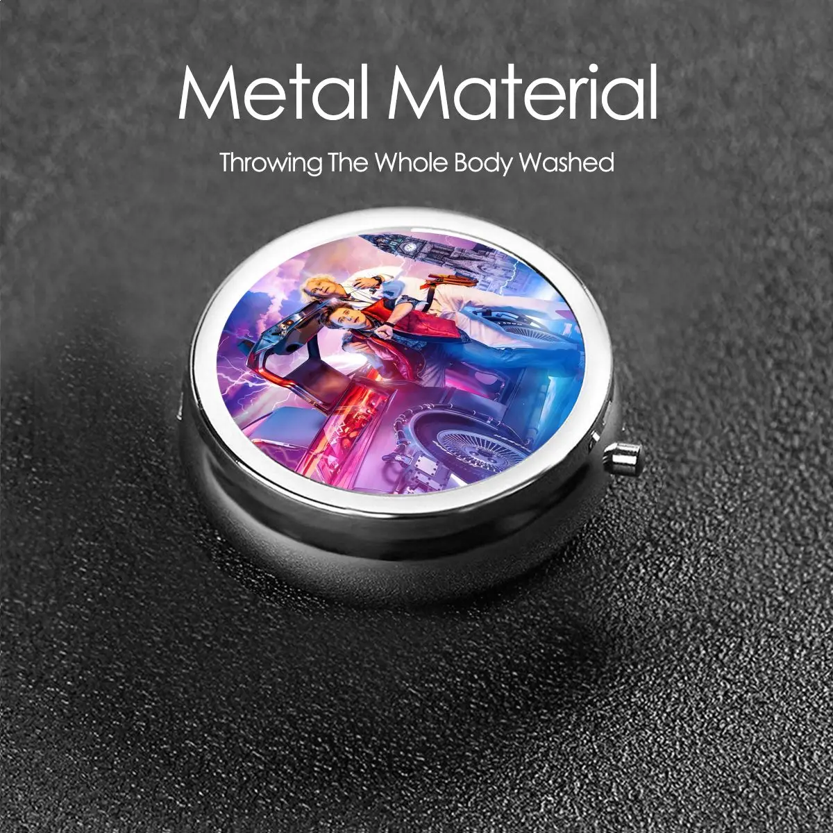 العودة إلى المستقبل حافظة حبوب منع الحمل المدمجة المحمولة لمحفظة الخيال العلمي الكوميدي فيلم الطب حقيبة للتخزين صندوق حبوب منع الحمل للسفر #6