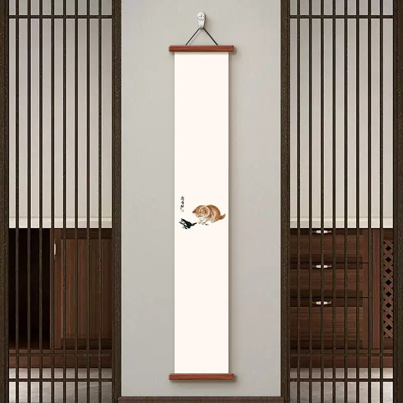 Aesthetic Room Decor Japanese Wabi Sabi Wall Hanging Asian Ink Painting for Home Entrance Yoga Studio Minimalist Decor
