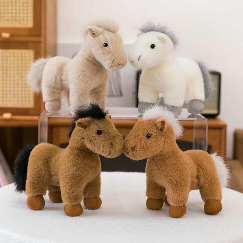 

Simulation Standing Foal Plush Doll Stuffed Tail with Mane Horse Plush Toys Soft Cute Cartoon Horse Stuffed Toy Children