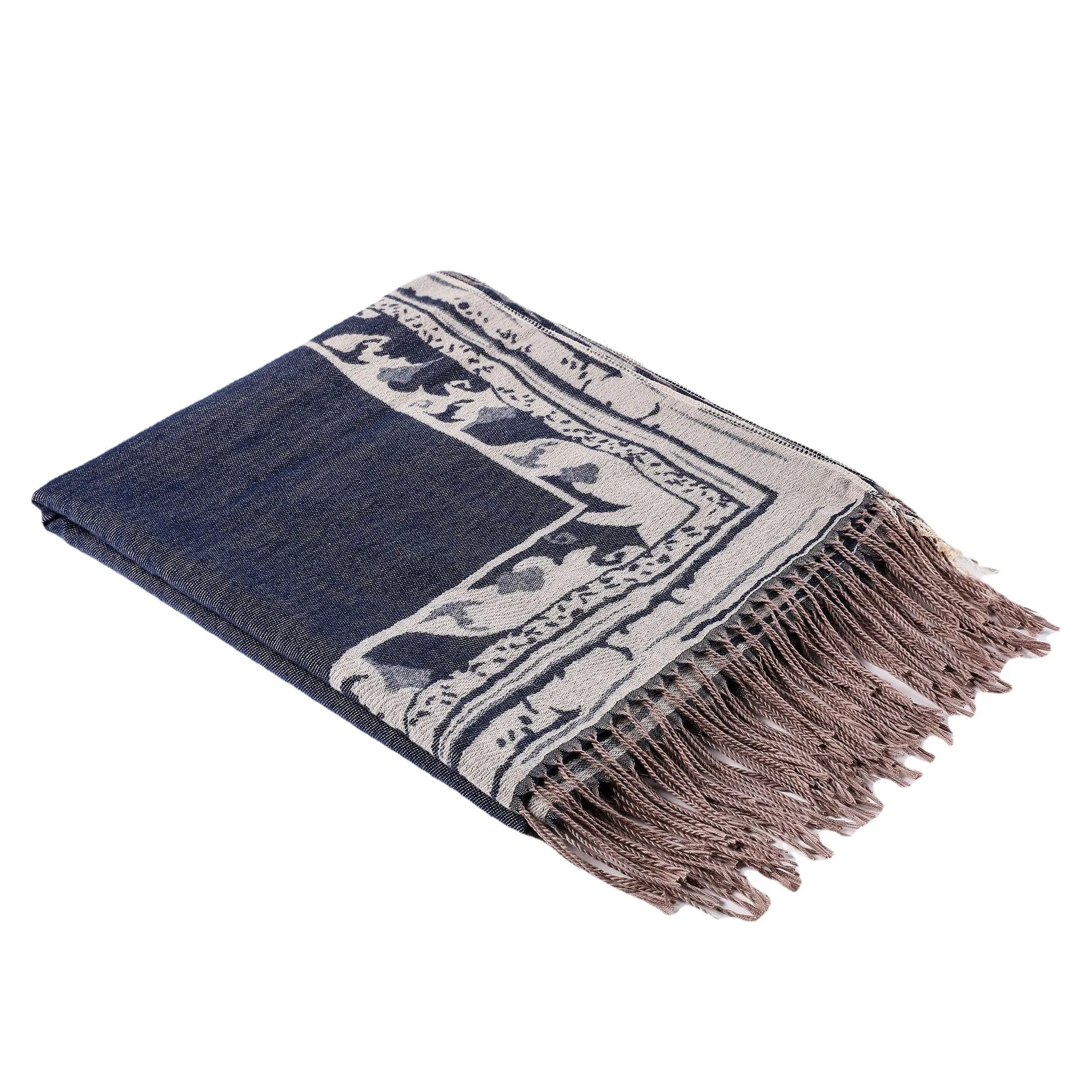 أحدث النساء حريري منديل شال Bufanda موضة الجاكار وشاح العرقية السفر الأوشحة المطبوعة الزخرفية حماية الشمس Wh16