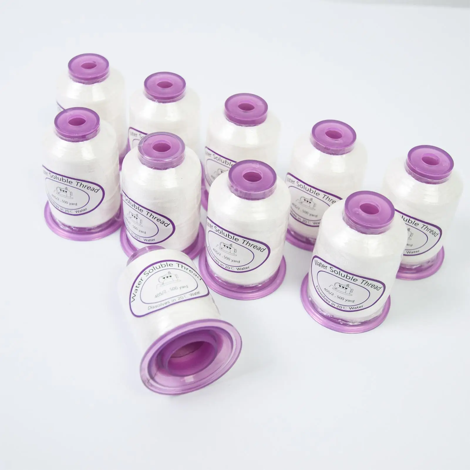 ماكينة خياطة الموضوع 1492.7ft للذوبان في الماء الموضوع بكرة سلسلة قابلة للذوبان لإصلاح النسيج زي صنع التطريز العمل