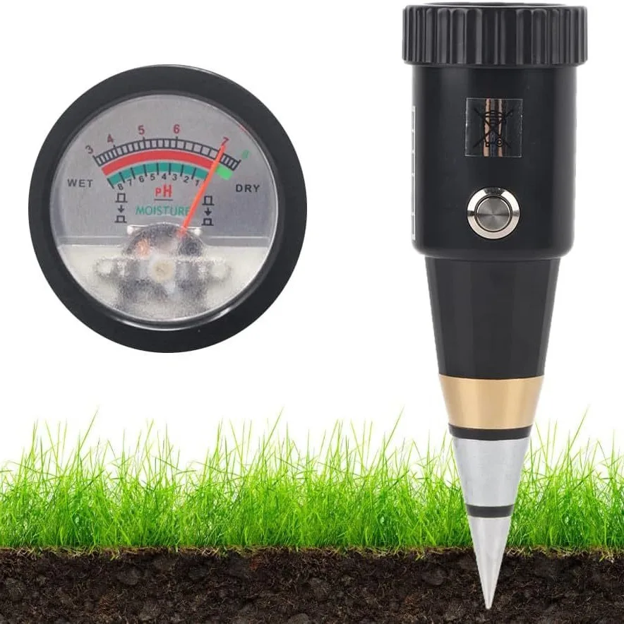 عالية الدقة اثنين في واحد اختبار التربة الحموضة متر الرطوبة مقياس درجة الحموضة بستان الحضانة زهرة التربة Ec اختبار التربة #5