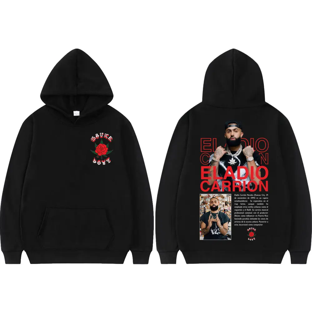 

Rapper Eladio Carrion Album Graphic Hoodies Men Women Fashion Hip Hop Hooded Sweatshirts High Quality Fleece Oversized Pullovers