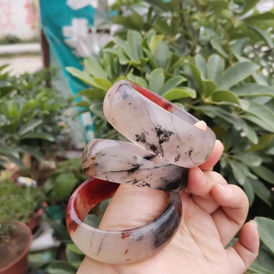 Widening Jade Bangles Natural Chicken Blood Self-generating Copywriting Bracelet Decoration Handcrafts Fine Jewelry Gifts