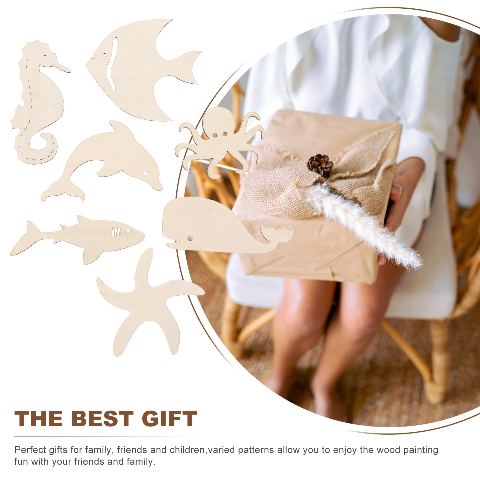 

28Pcs Ocean Animals Wood Cutouts Unfinished Wooden Slices for DIY Painting Craft Decor Sea Life Animal Shapes Kids Art Projects