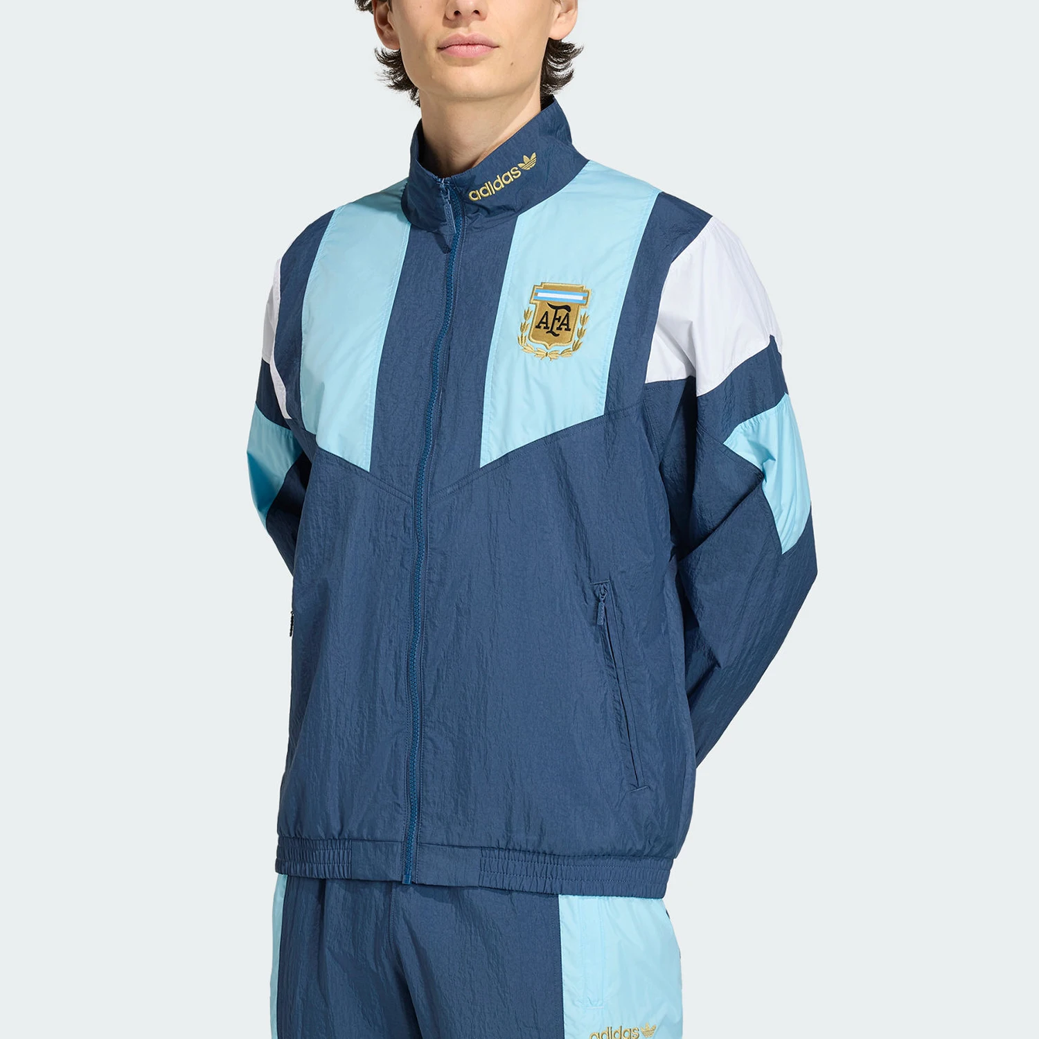 Adidas genuine men's embroidered casual zipper fashionable sports jacket KG2287