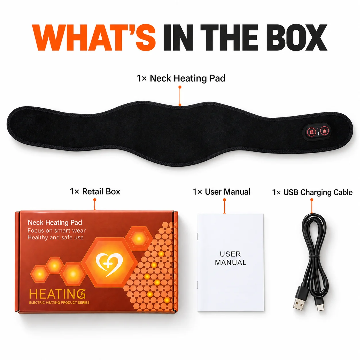 Heated Neck Wrap Neck Heating Pad Rechargeable Neck Massager Red Light 3 Heat Levels 3 Massage Modes Wearable Neck Warmer Gift