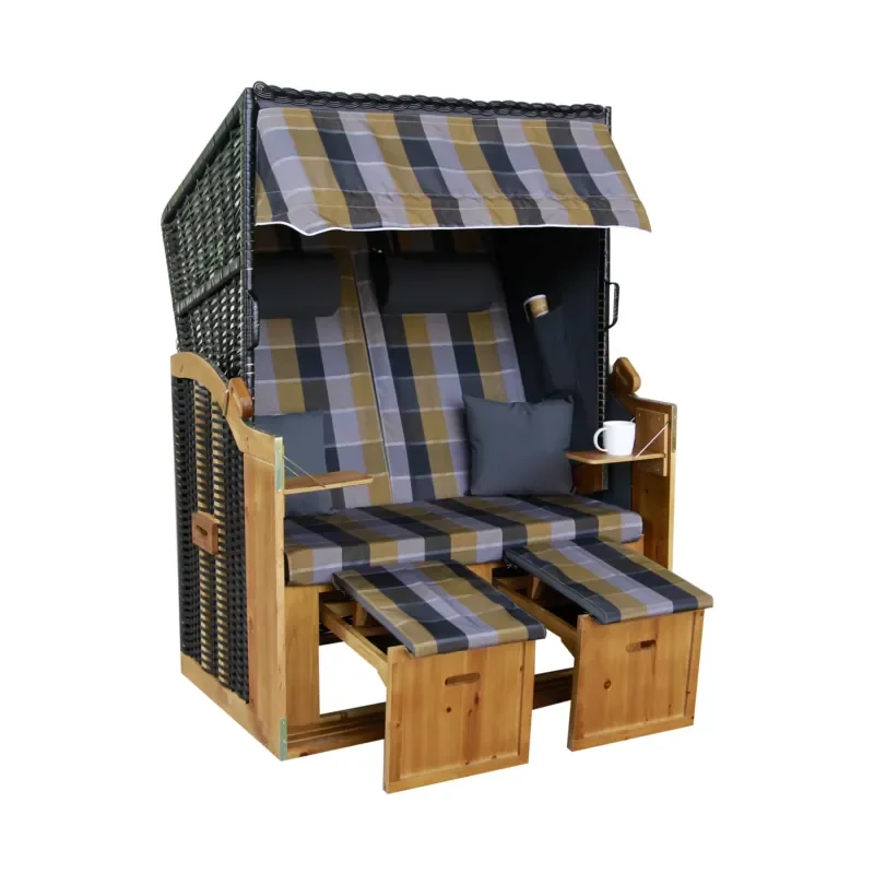 High Quality Sun Bed Folding Beach Chairs Folding Leisure Strandkorb with Sunshade Strandkorb Nordsee