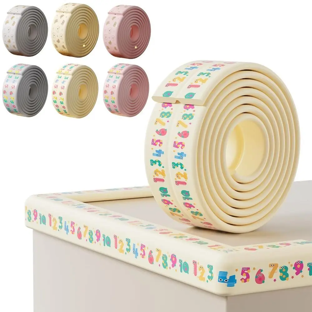 2m Desk Edge Guard Strip Cartoon Digital Pattern Soft Wall Corner Protector Safety Thickend Anti Collision Cushion Children