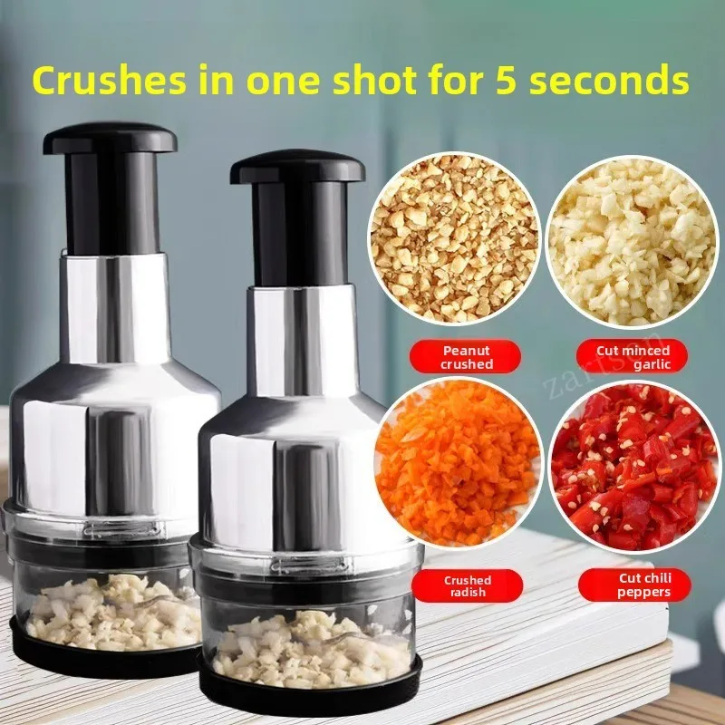 手動ガーリックプレスステンレス鋼ガーリックマッシャー使いやすい耐久性のある野菜生姜玉ねぎチョッパー家庭用