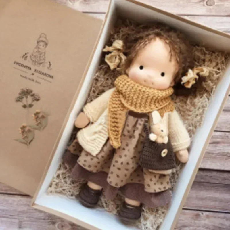 30cm Waldorf Nette Plüsch Puppe Mädchen Weiche Angefüllte Puppe Mit Goldene Lockiges Haar Neue Diy kinder Begleiter Freunde geburtstag Geschenke