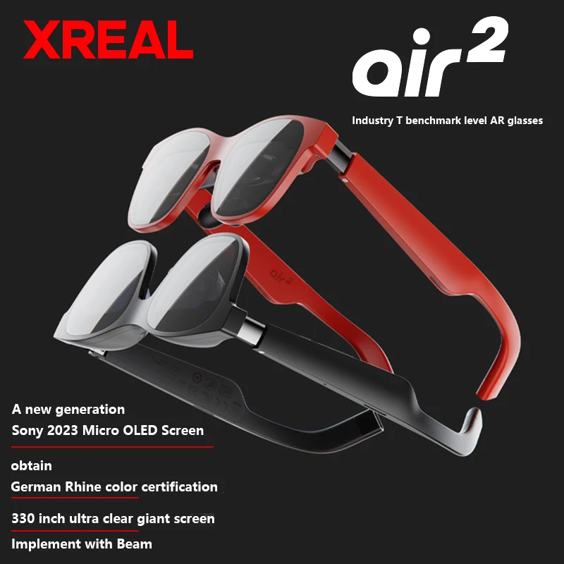 XREAL AIR2 Air 2 Pro Smart AR Glasses Micro OLED Screen 120Hz High Brush Ultra Light Professional Grade Color Accuracy Certifica