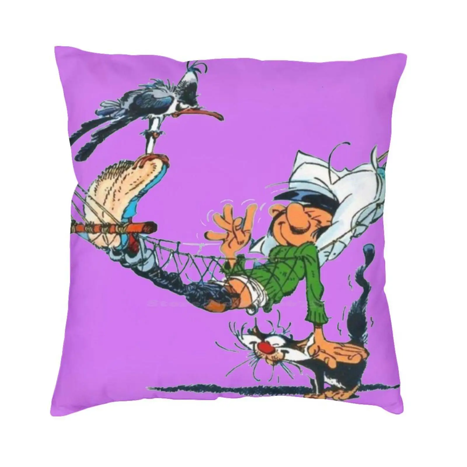 

Gaston Lagaffe Спальная футболка Хлопковая футболка Gaston Lagaffe Cat Seagul Cartoon