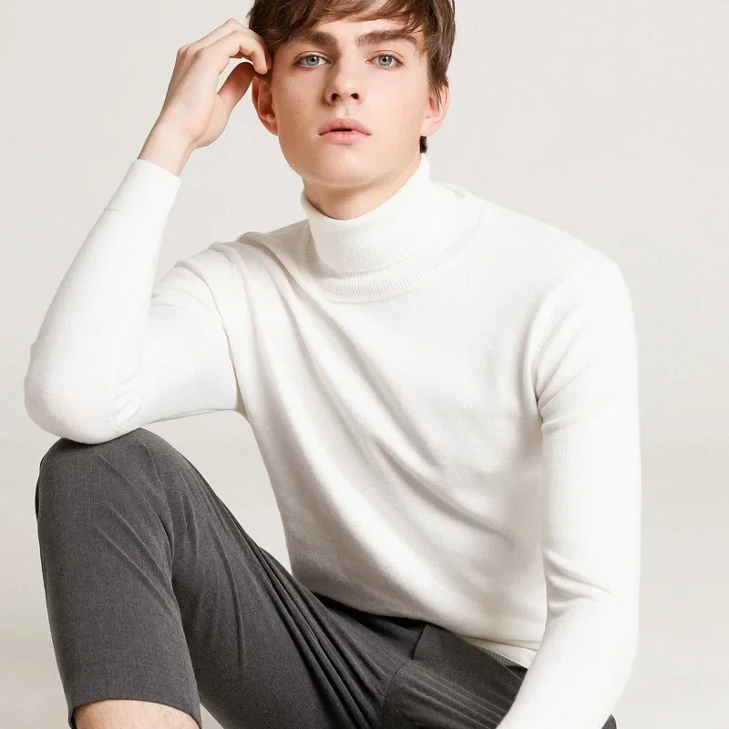 メンズ長袖タートルネックセーター,ニットセーター,単色,カジュアル,ラージサイズ,秋冬