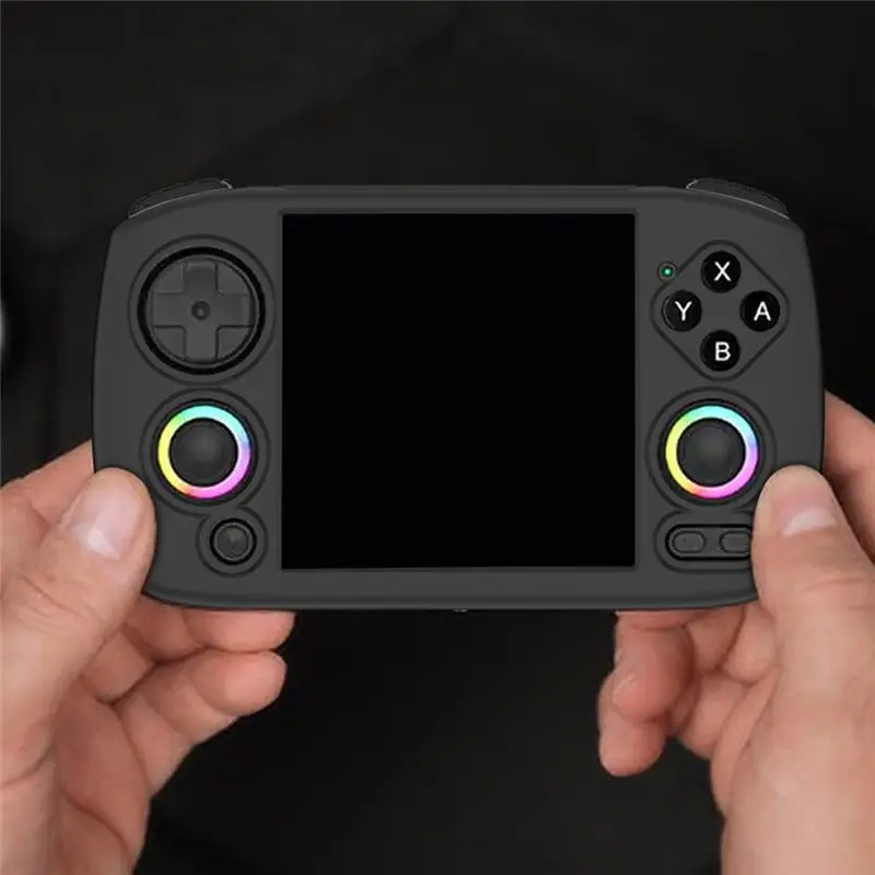 A33T Gamepad Housing with Lanyard Protector Cover for RG CubeXX, Silicone Scratchproof Game Console Protective Case, Creamy
