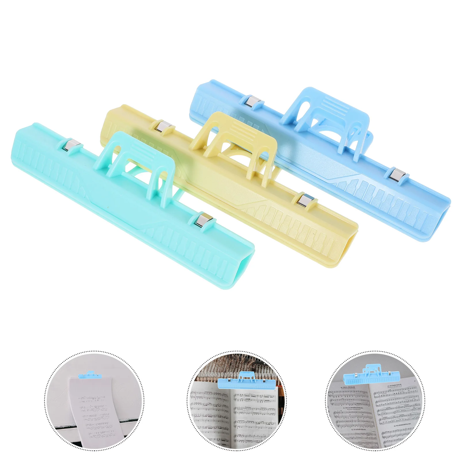 

3pcs Sheet Clips Plastic Music Book Clips Piano Accessories Page Holder For Trumpet Clarinet Alto Saxophone Lightweight Portable