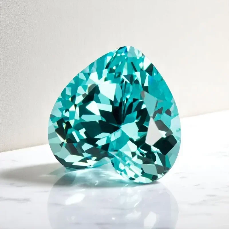 

Heart Shape Laboratory Paraiba VVS1 Stone for Charms Diy Advanced Jewelry Making Bracelet Materials Selectable AGL Certificate