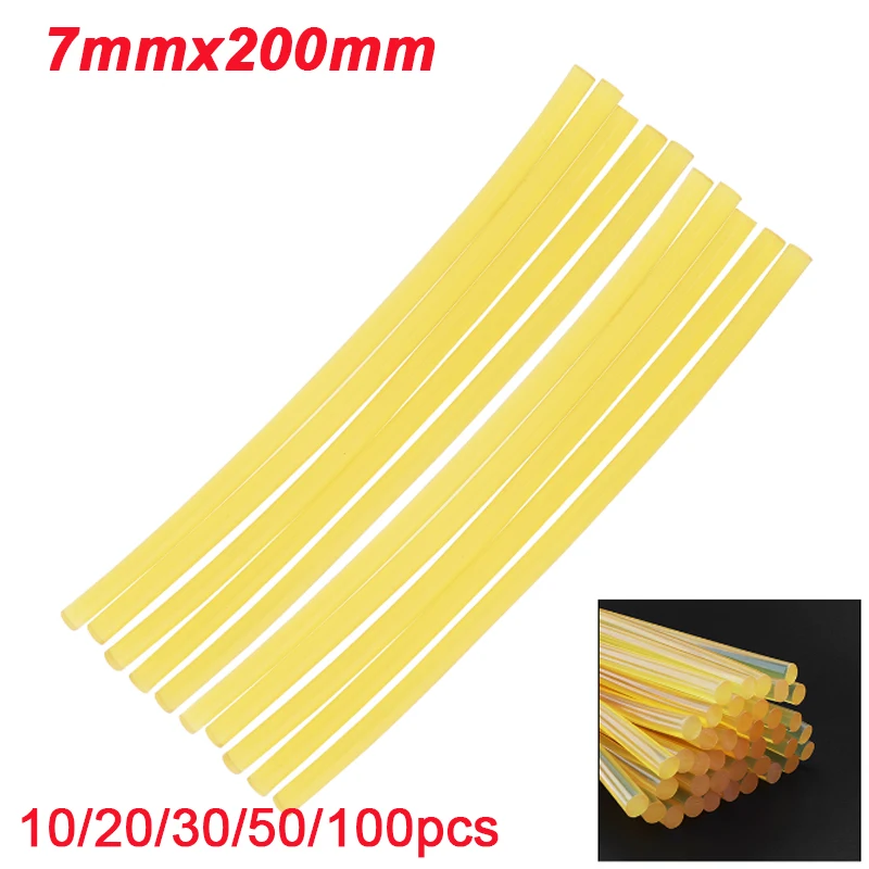 10-100pcs Hot Melt Gun Glue Sticks Transparent /Yellow /White/Black Strong Viscose DIY Tools for Hot Melt Glue Gun Repairing