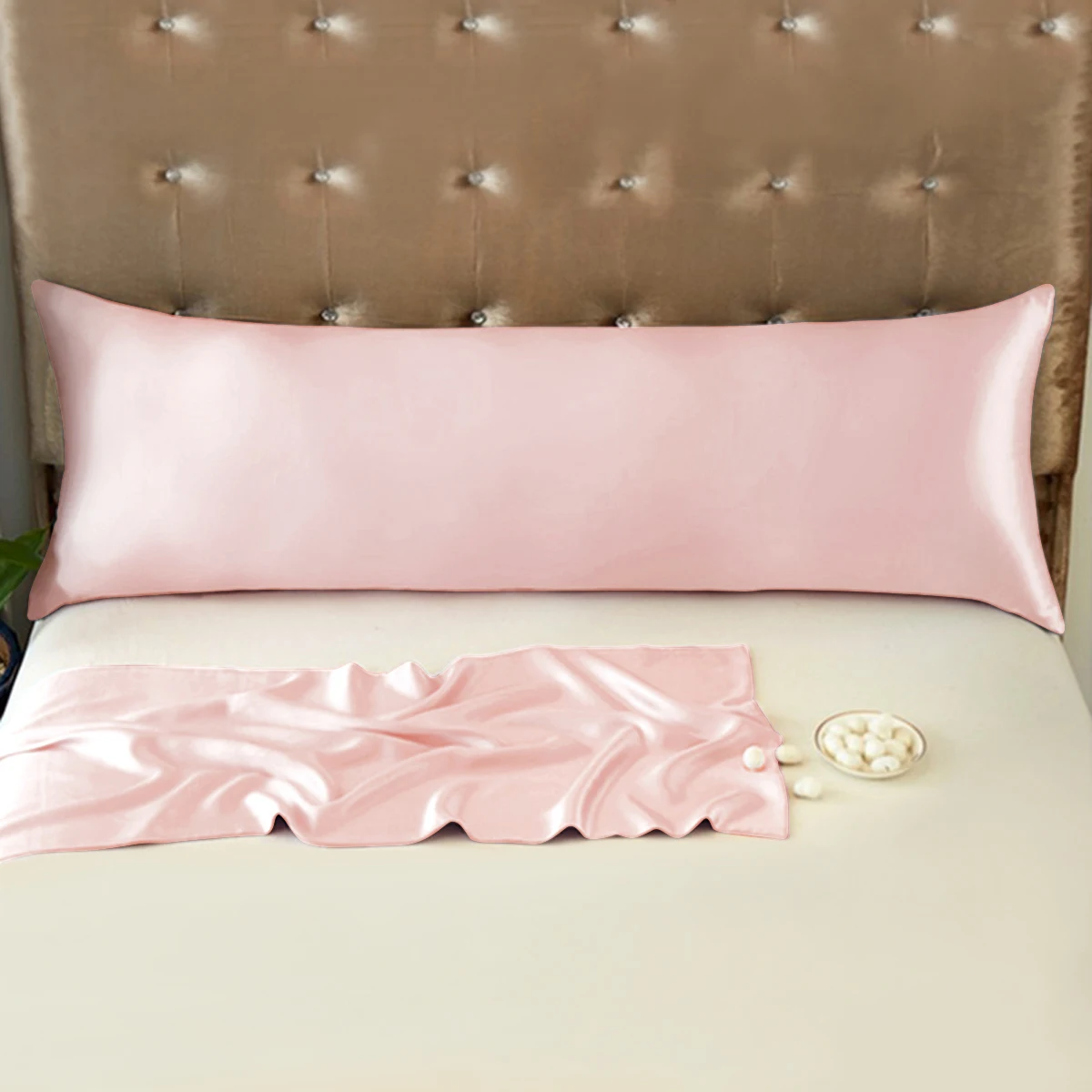 19mm Silk Long Zipper Pillowcase 1PC 100% Mulberry Silk Solid Color 2 Sides Silk Standard Queen King Custom-Size